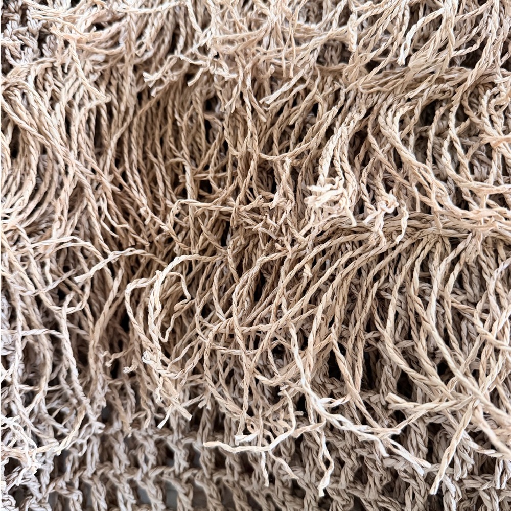 Anthropologie Raffia Fringe Tote NWOT Boho Straw Beach Vacation Bag - Picture 5 of 9
